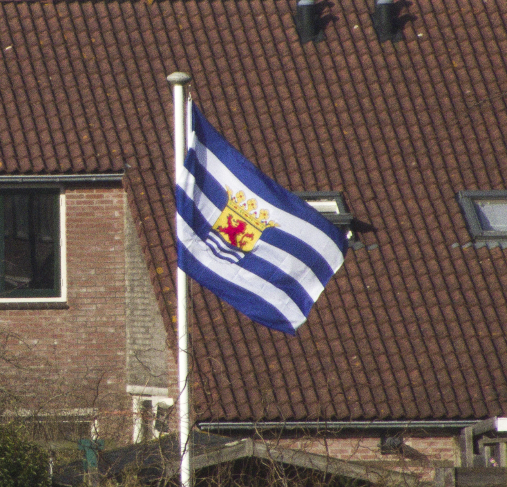 Een foto van de Zeeuwse vlag.
